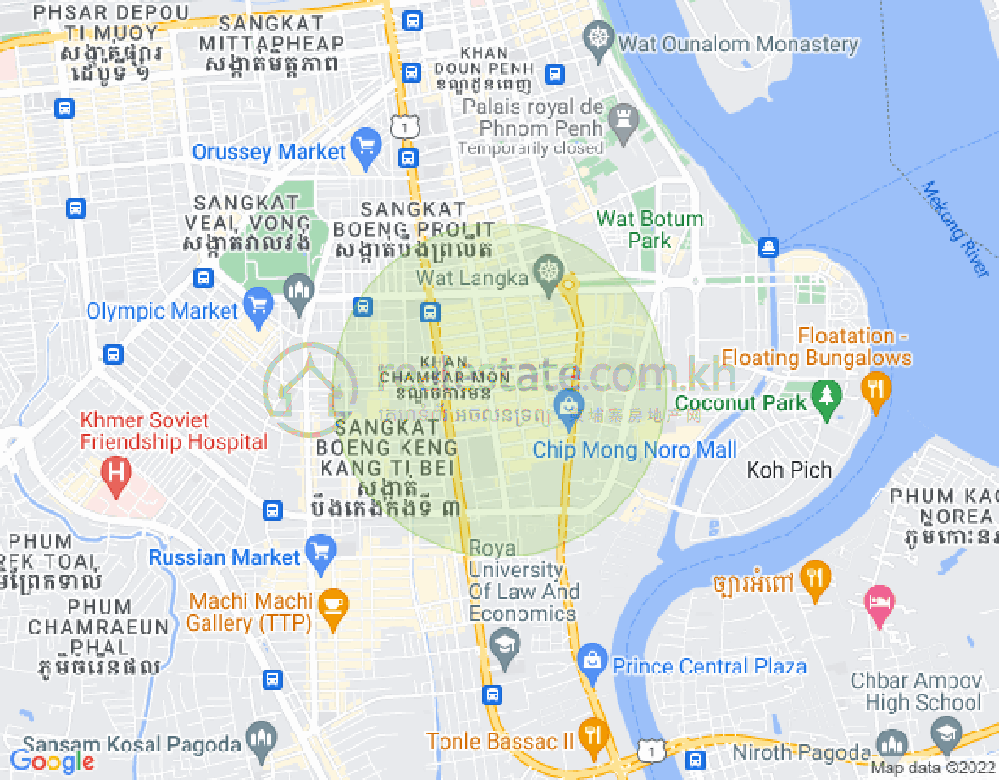 Mapa: BKK 1, Boeng Keng Kang, Phnom Penh