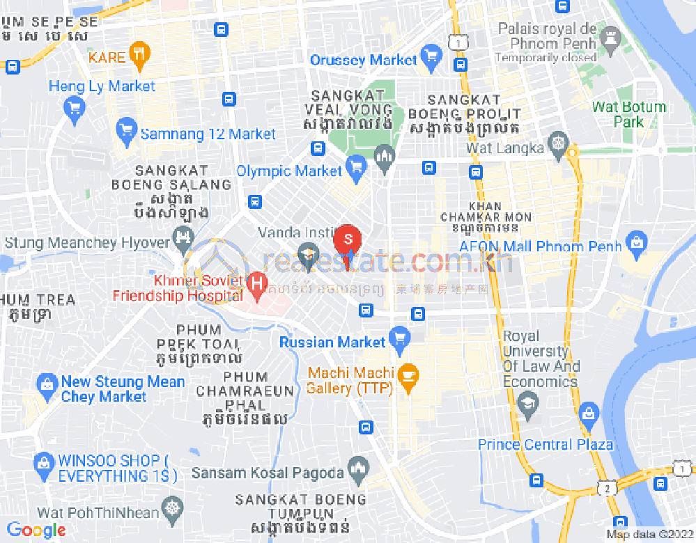 Map of Toul Svay Prey 1, Boeng Keng Kang, Phnom Penh