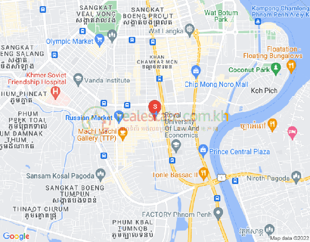 Map of Boeung Trabek, Chamkarmon, Phnom Penh