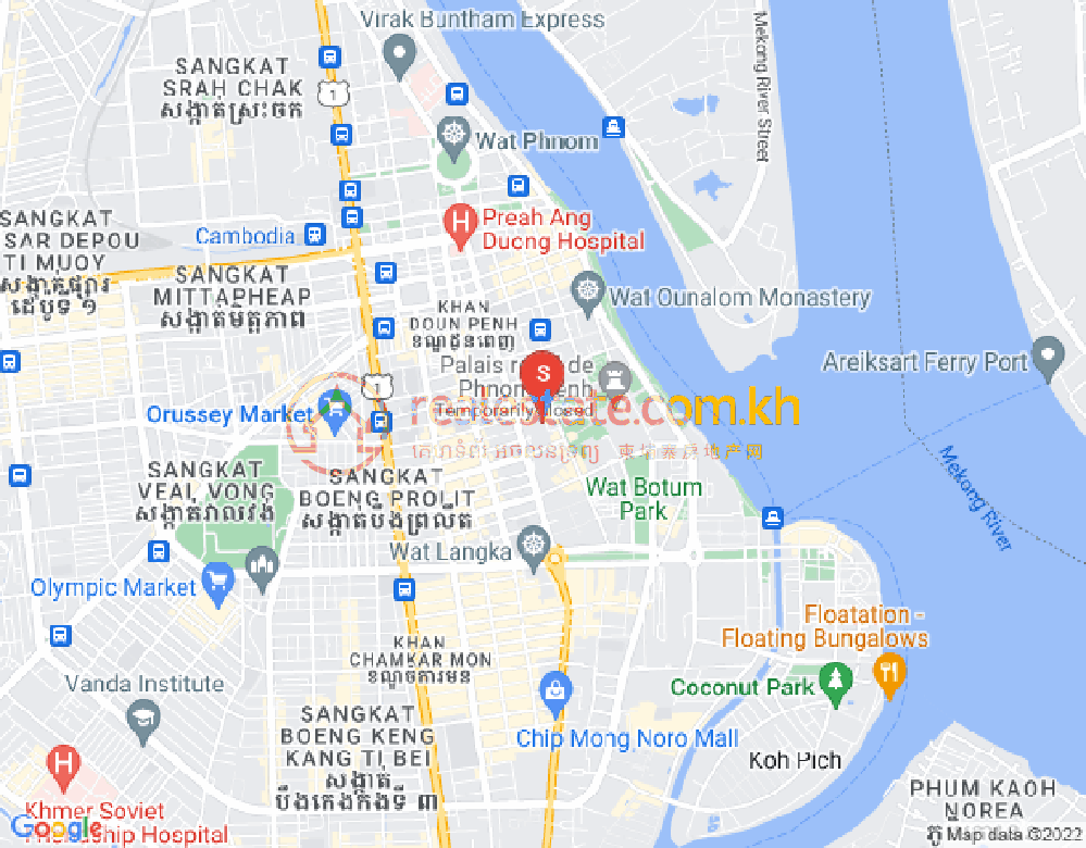 Mapa: Chey Chumneah, Daun Penh, Phnom Penh