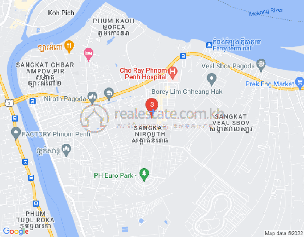 Map of Nirouth, Chbar Ampov, Phnom Penh