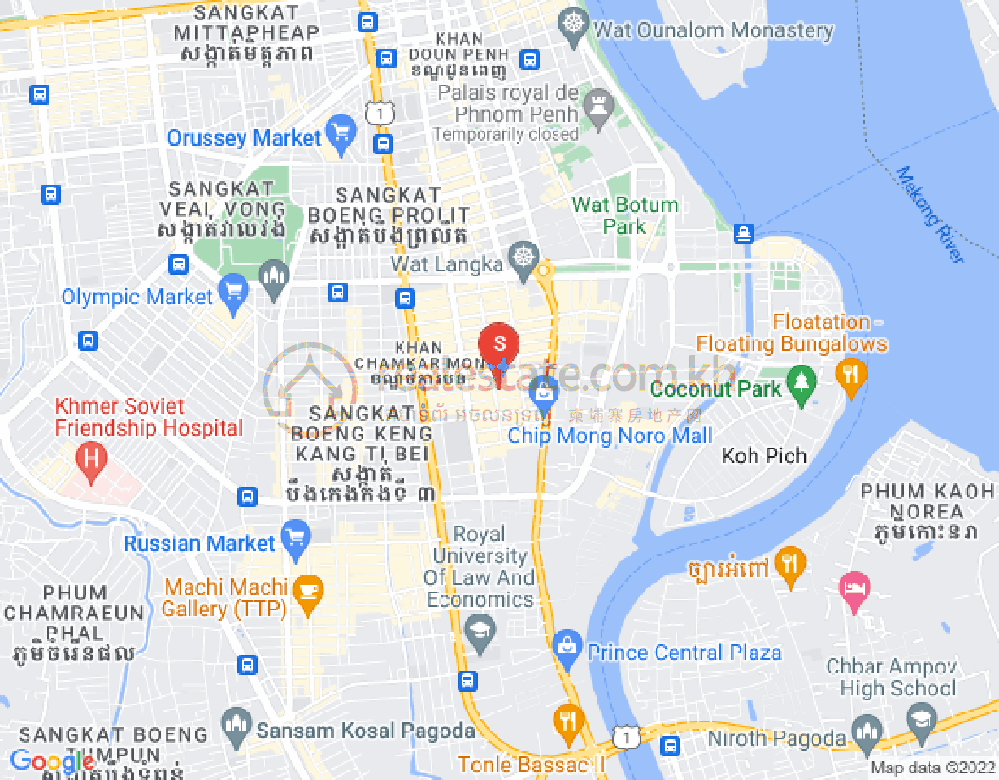 Mapa: BKK 1, Boeng Keng Kang, Phnom Penh