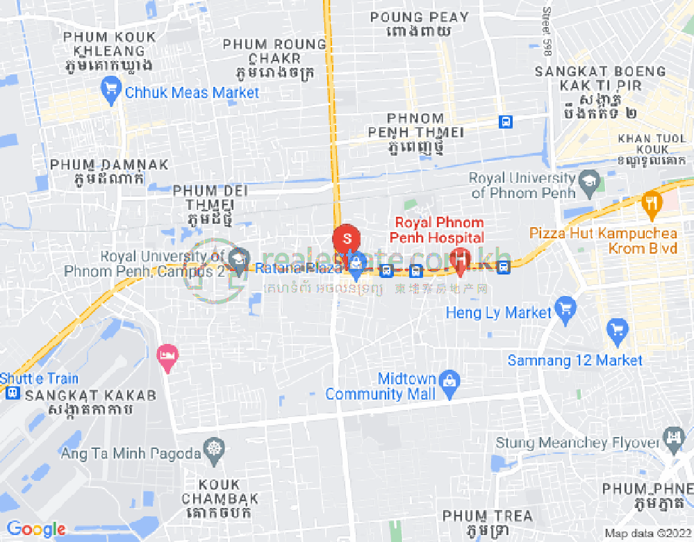 แผนที่ ตึกทลา, แซนสก, พนมเปญ