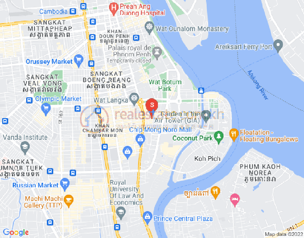 トンレバサック, チャムカモン, プノンペンの地図