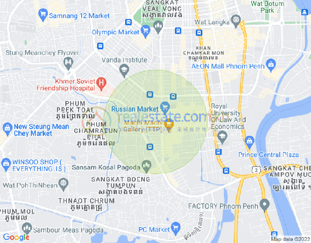 Map of Toul Tum Poung 1, Chamkarmon, Phnom Penh