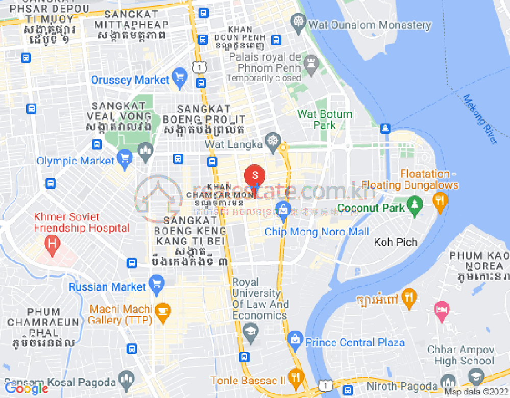 万景岗1分区（BKK1), 波哥堪, 金边地图