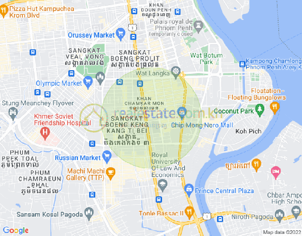 Mapa: BKK 2, Boeng Keng Kang, Phnom Penh