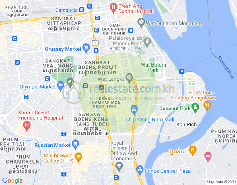 Carte de BKK 1, Boeng Keng Kang, Phnom Penh