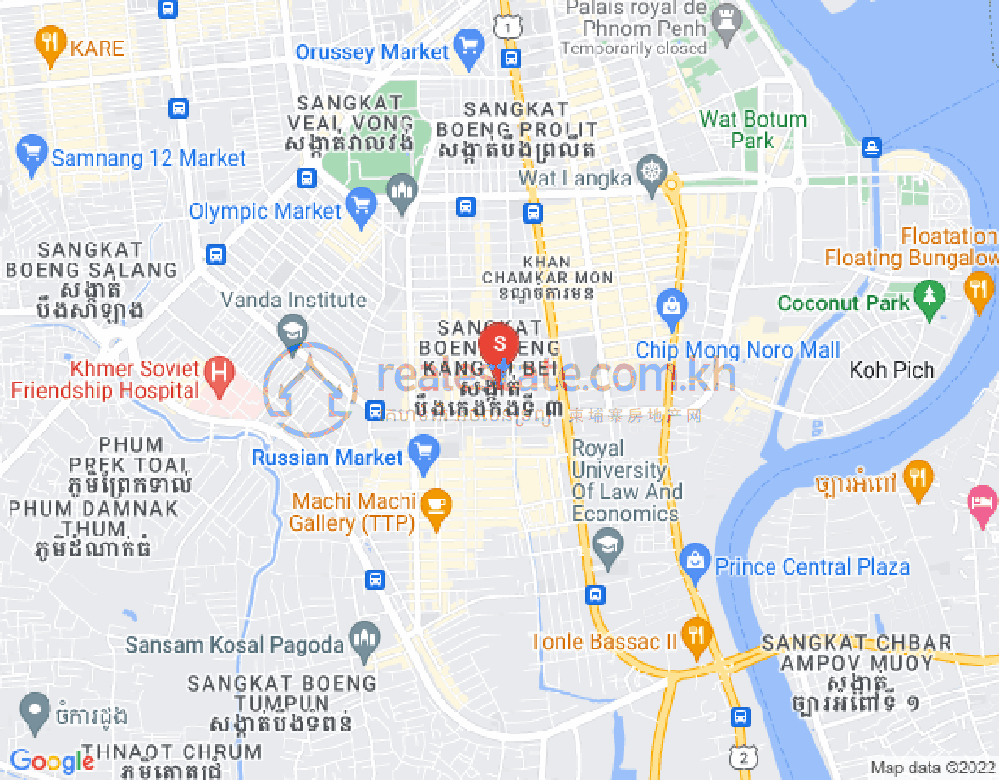 万景岗3分区（BKK3), 波哥堪, 金边地图