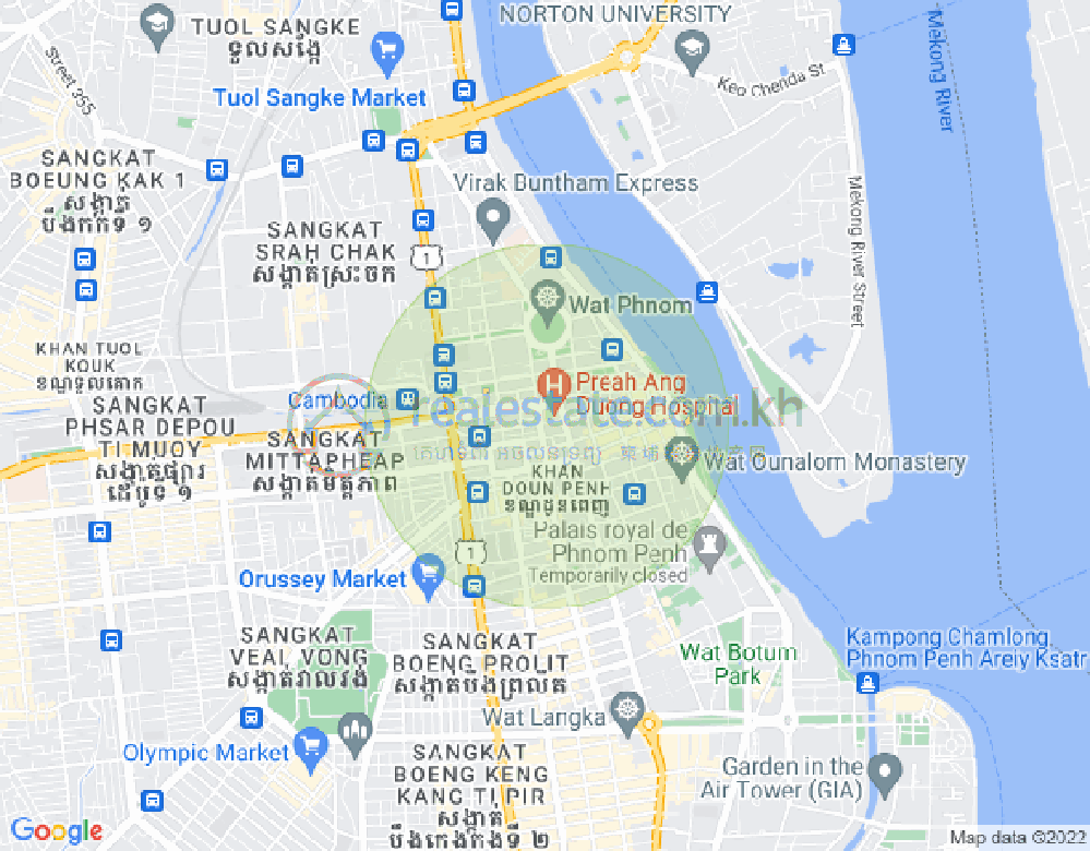 新街市1分区, 隆边区, 金边地图
