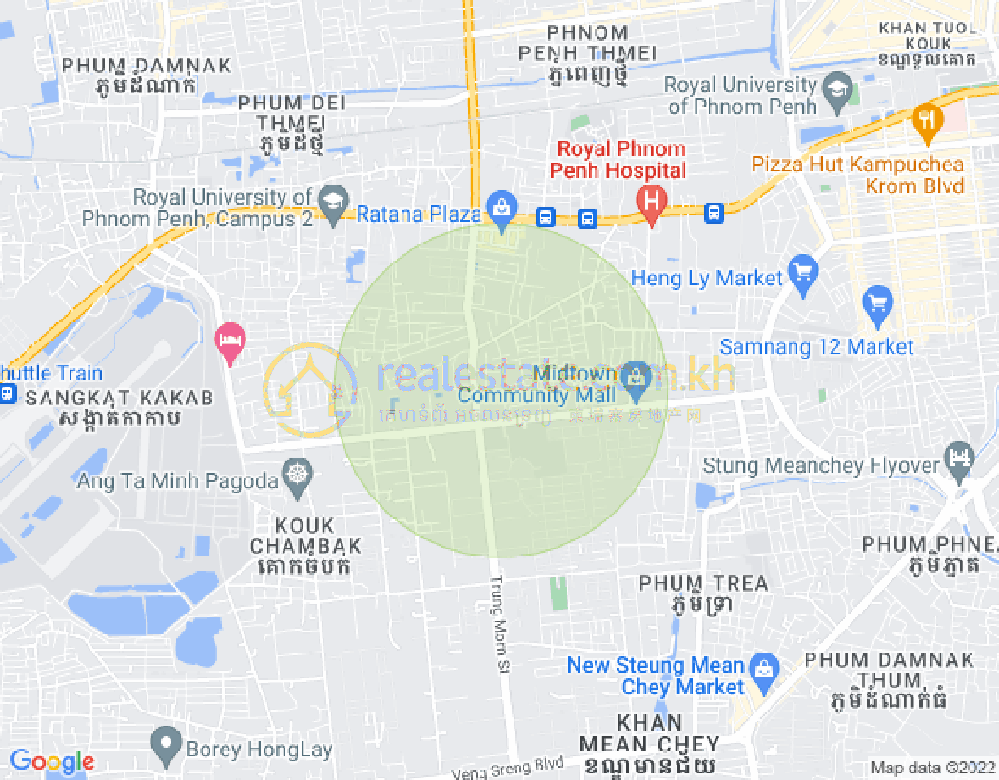 Tuek Thla屯, 森速区, 金边地图