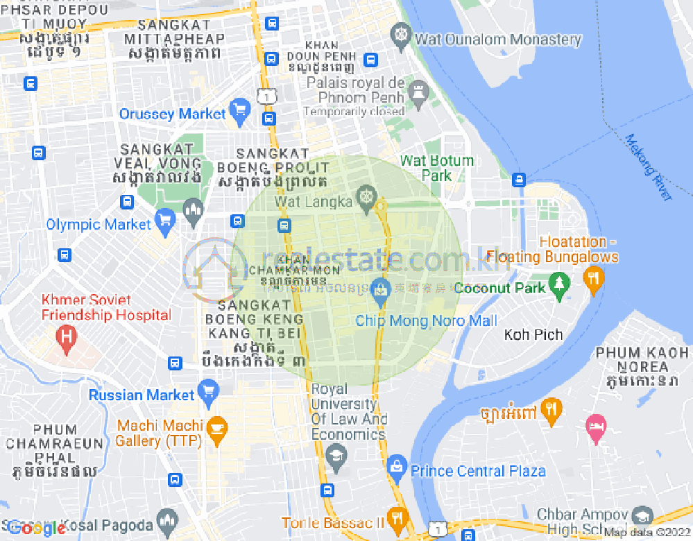 万景岗1分区（BKK1), 波哥堪, 金边地图