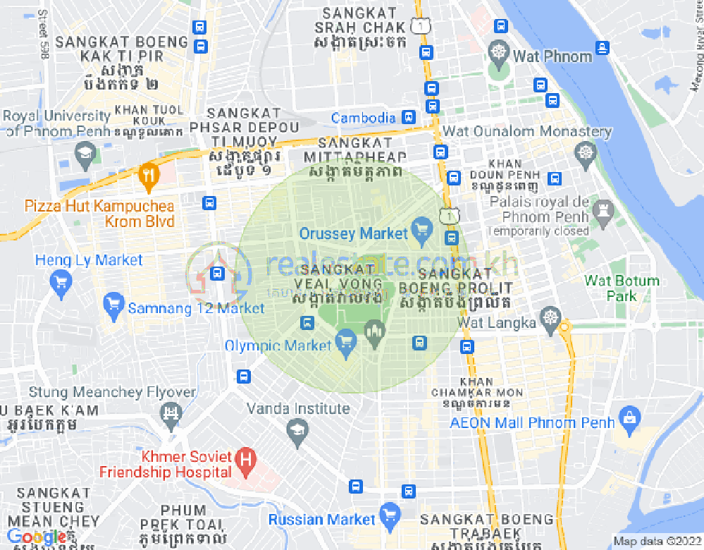 Veal Vong镇, 马卡拉区, 金边地图