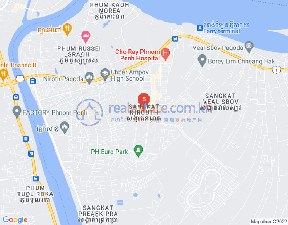 Mapa: Nirouth, Chbar Ampov, Phnom Penh