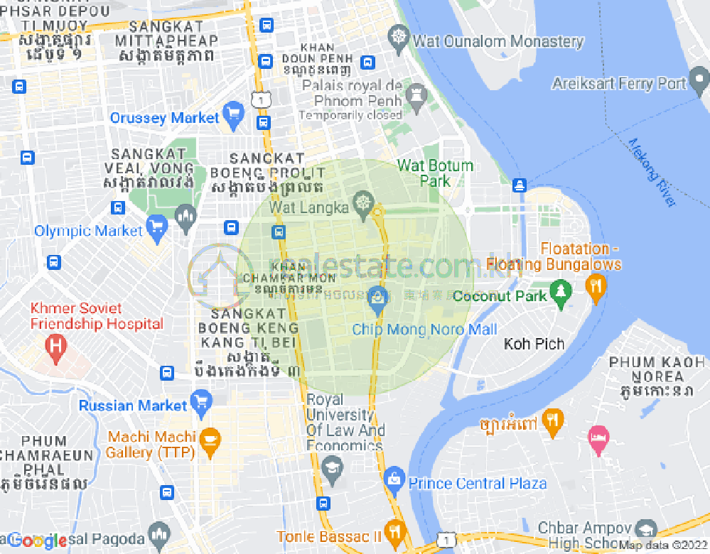 Mapa: BKK 1, Boeng Keng Kang, Phnom Penh