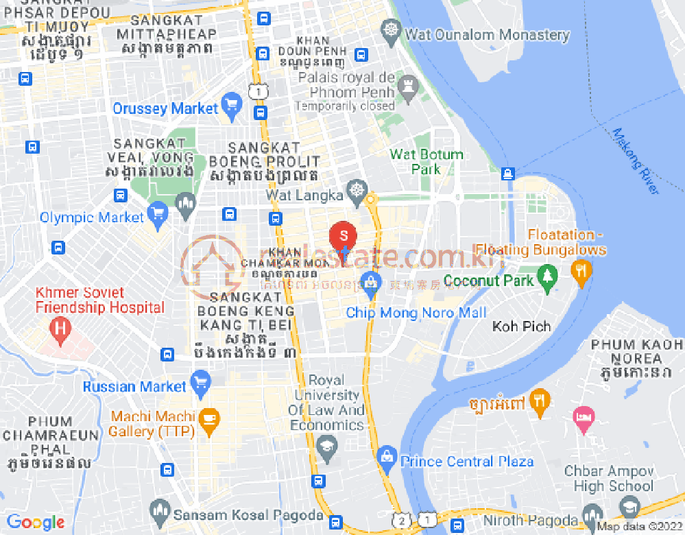 Carte de BKK 1, Boeng Keng Kang, Phnom Penh