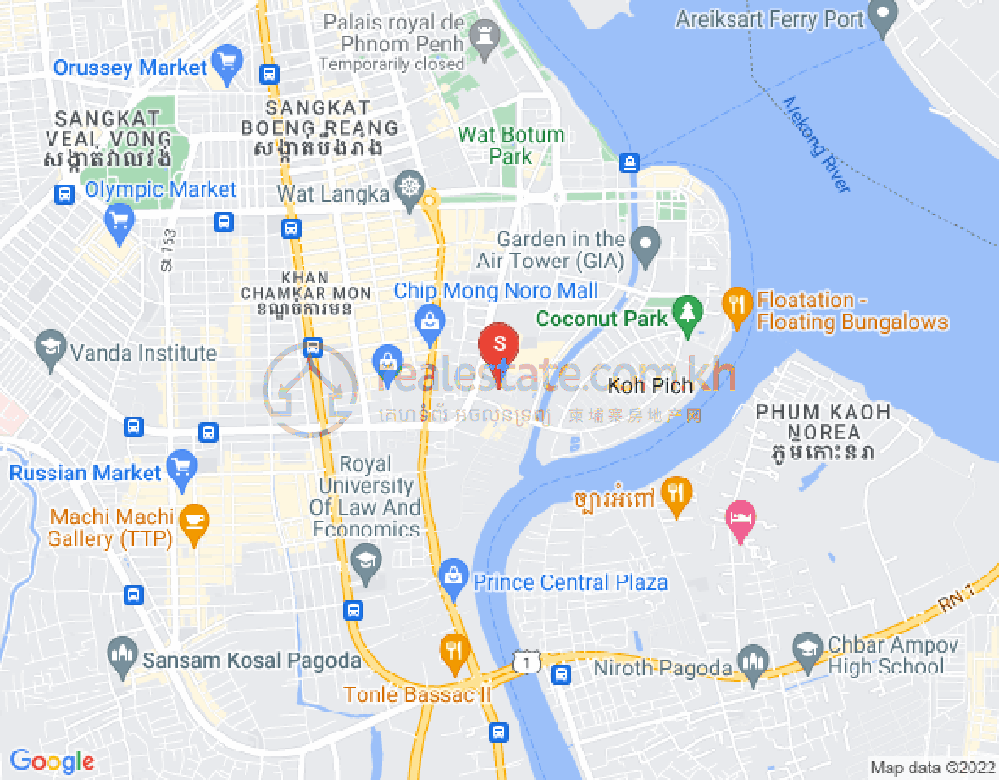 ផែនទី ទន្លេបាសាក់, ចំការមន, ភ្នំពេញ