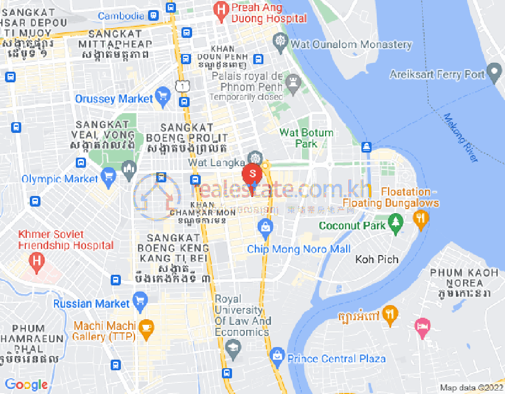 Mapa: BKK 1, Boeng Keng Kang, Phnom Penh