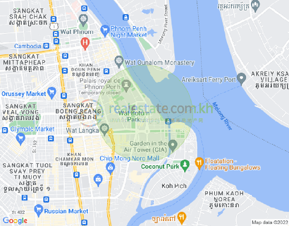 Carte de Chakto Mukh, Daun Penh, Phnom Penh