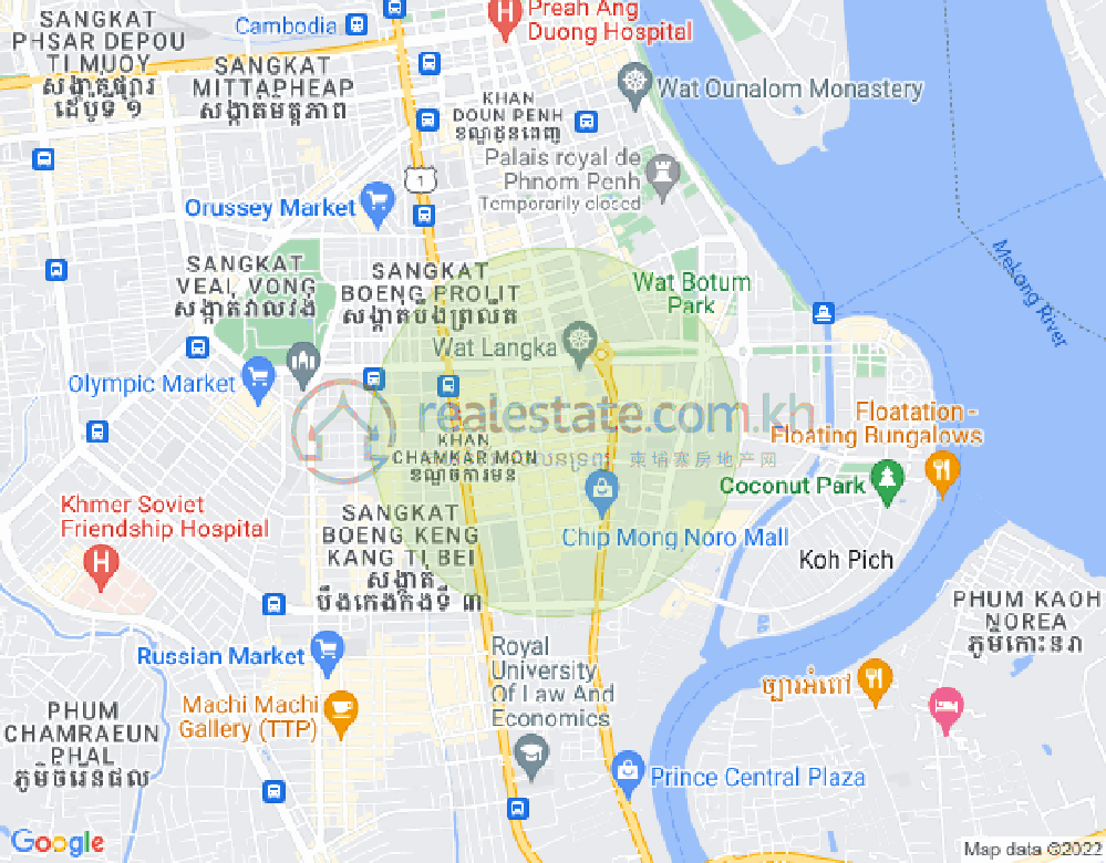 Map of BKK 1, Boeng Keng Kang, Phnom Penh