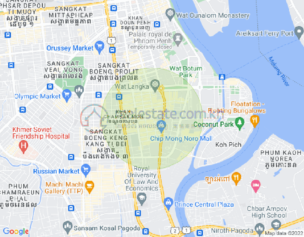 Mapa: BKK 1, Boeng Keng Kang, Phnom Penh
