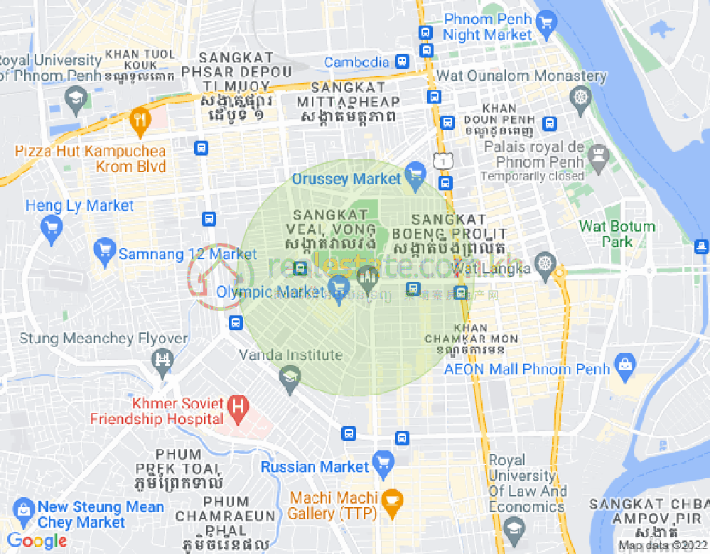 Veal Vong镇, 马卡拉区, 金边地图