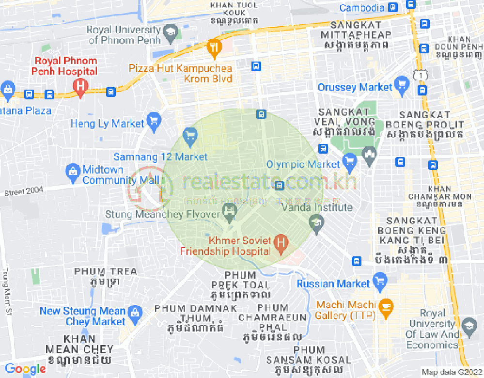 万沙朗分区, 堆谷区, 金边地图