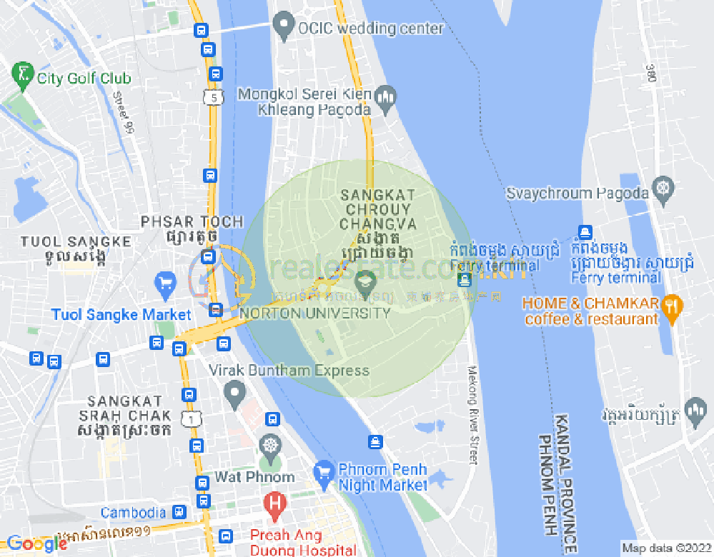 水净华区, 金边地图