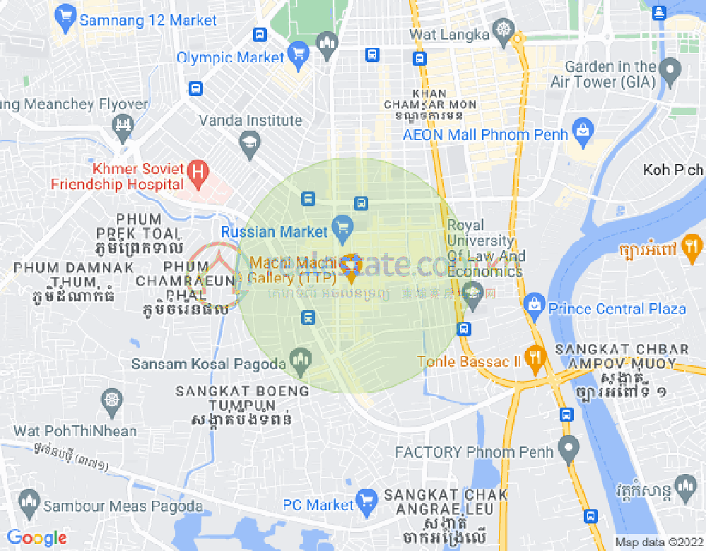 Map of Toul Tum Poung 1, Chamkarmon, Phnom Penh