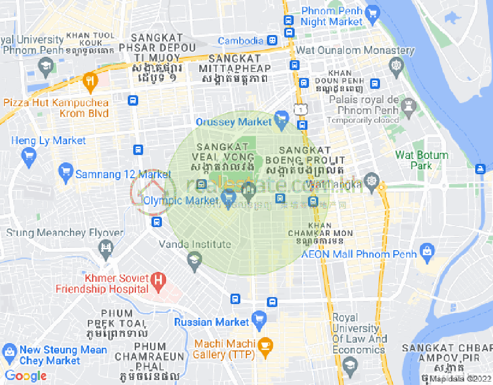 Mapa: Olympic, Boeng Keng Kang, Phnom Penh