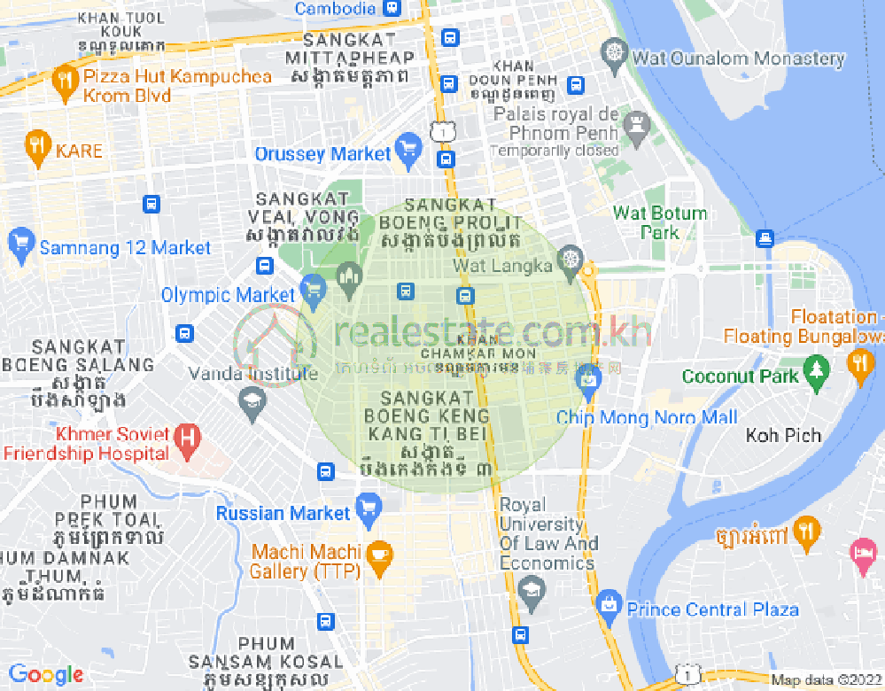 Mapa: BKK 2, Boeng Keng Kang, Phnom Penh