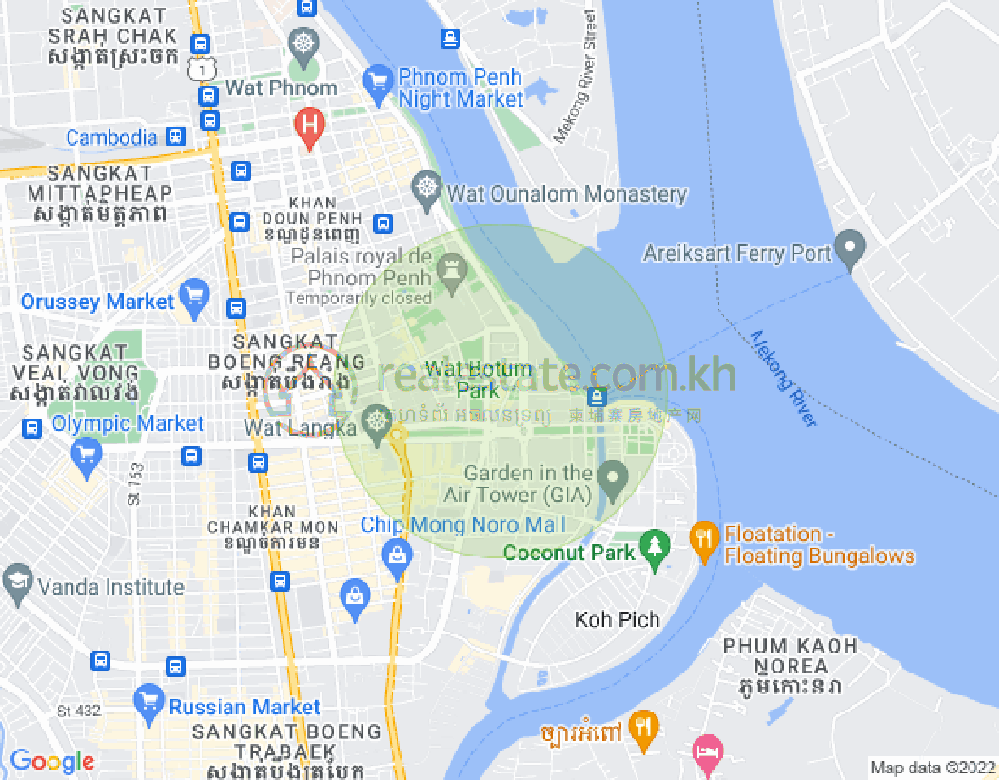 四臂湾分区, 隆边区, 金边地图