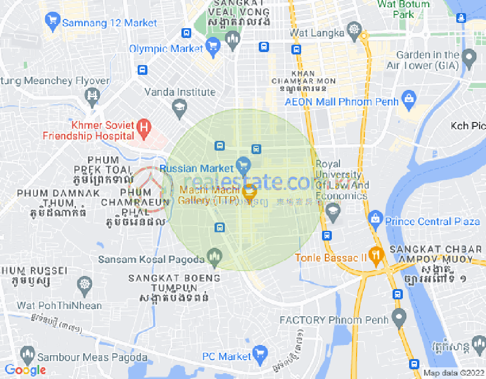 トゥールトンポン1, チャムカモン, プノンペンの地図