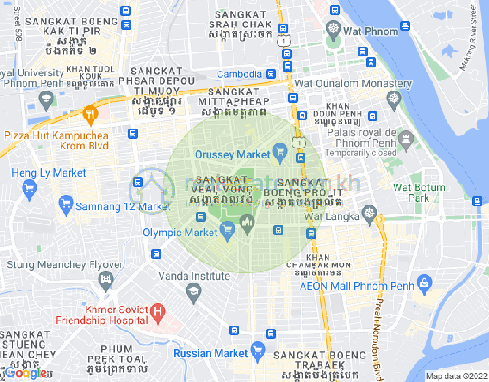 Veal Vong镇, 马卡拉区, 金边地图