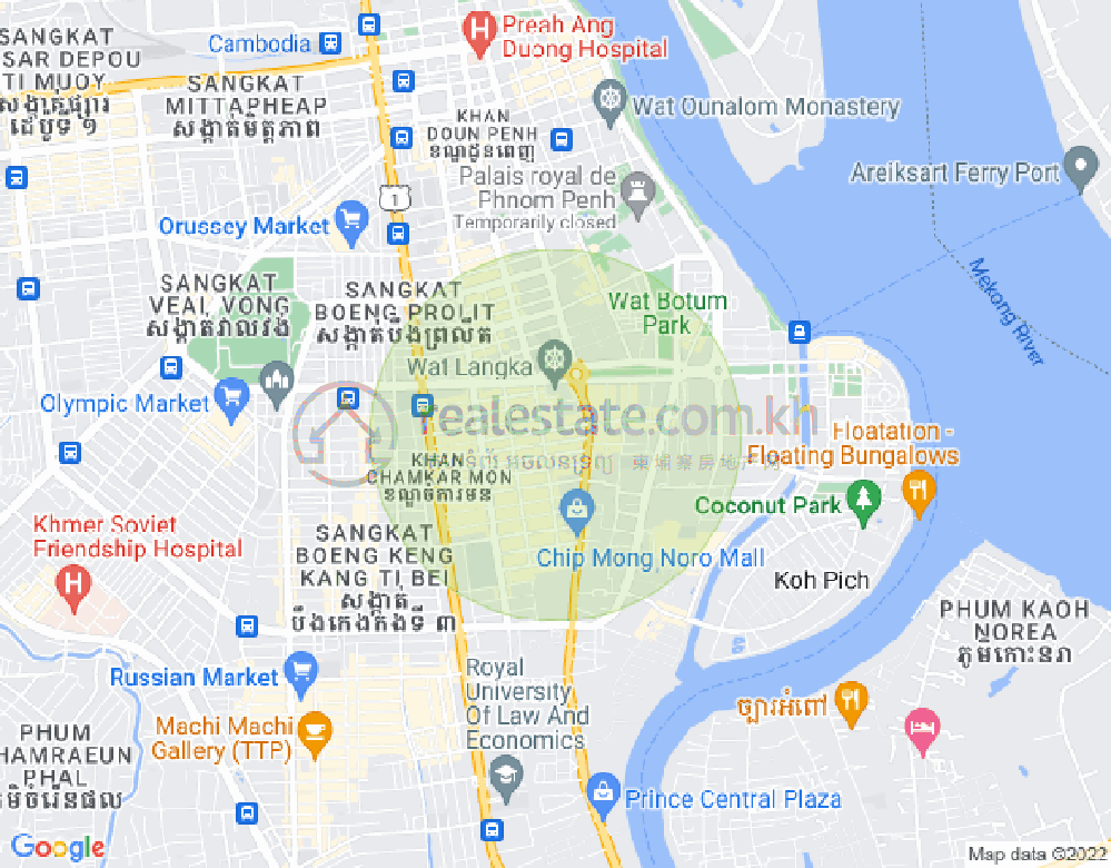 Mapa: BKK 1, Boeng Keng Kang, Phnom Penh
