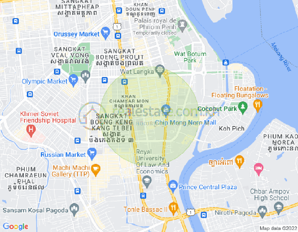 Mapa: BKK 1, Boeng Keng Kang, Phnom Penh
