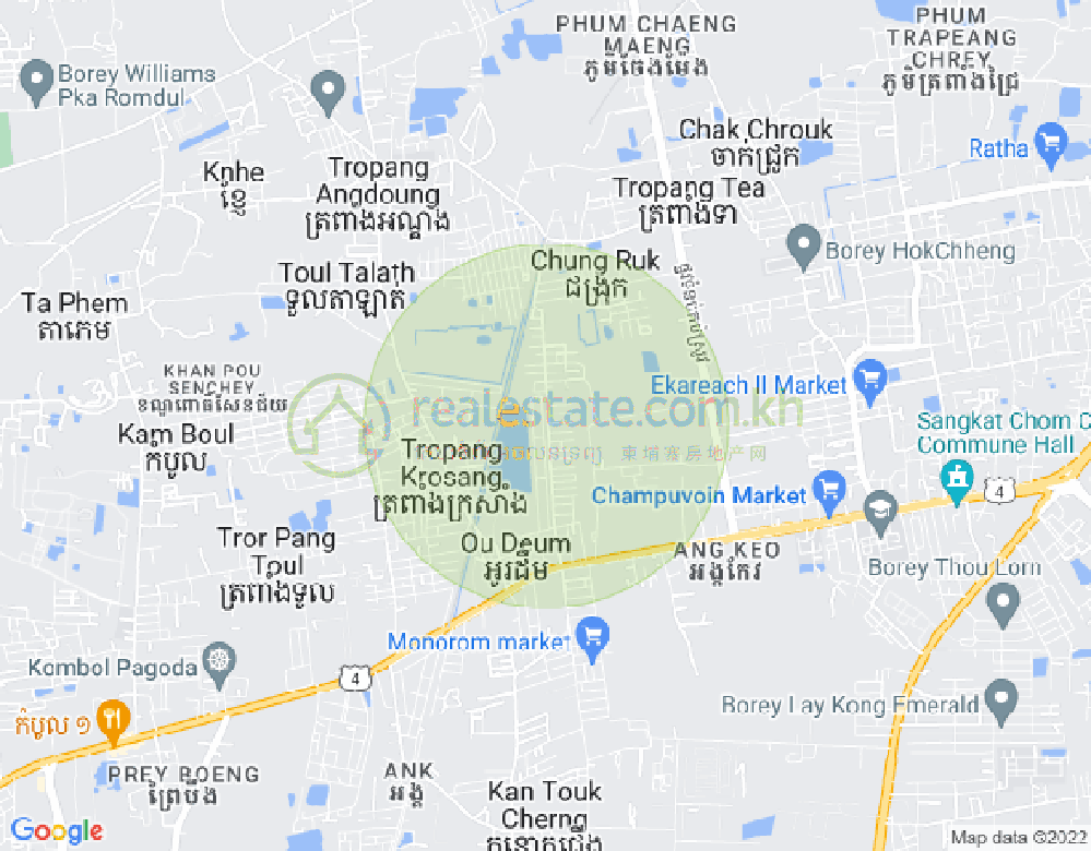 Mapa: Trapeang Krasang, Por Sen Chey, Phnom Penh