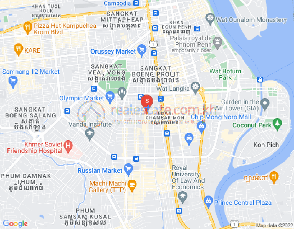 Map of BKK 2, Boeng Keng Kang, Phnom Penh