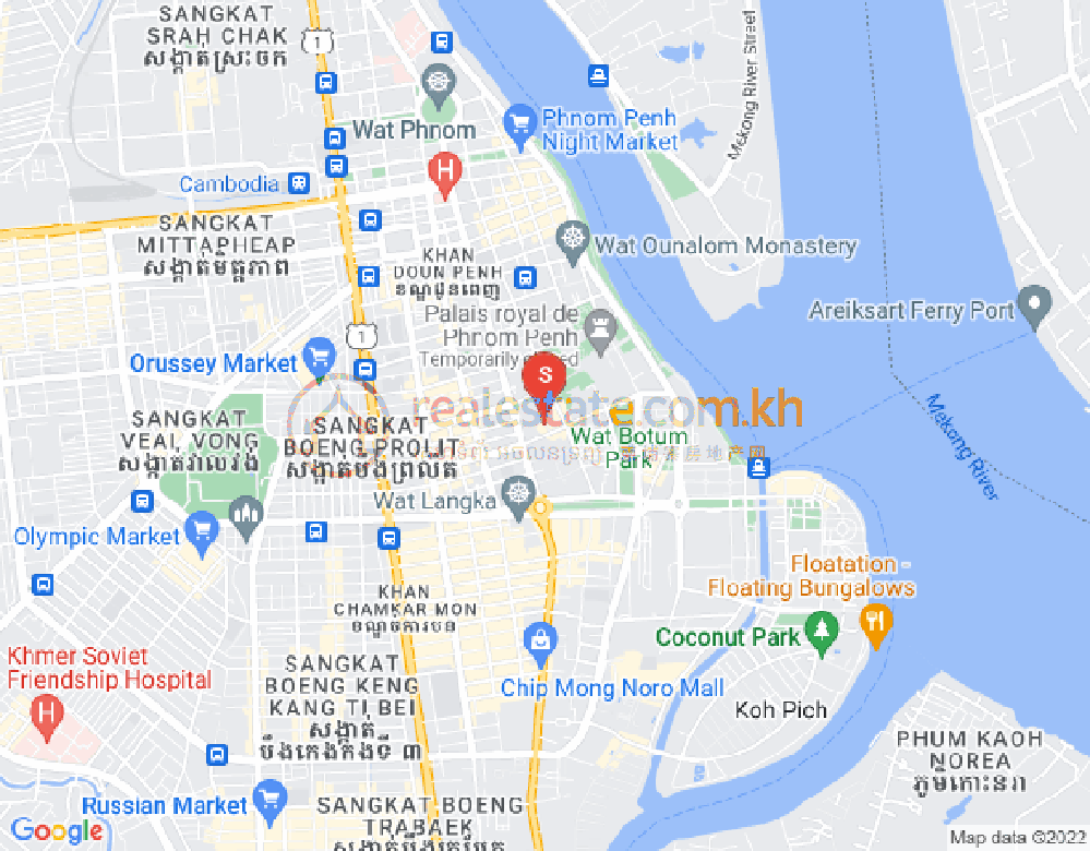 四臂湾分区, 隆边区, 金边地图