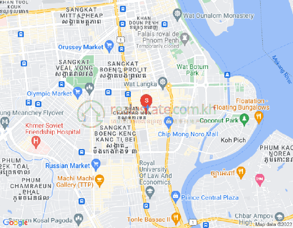 Map of BKK 1, Boeng Keng Kang, Phnom Penh