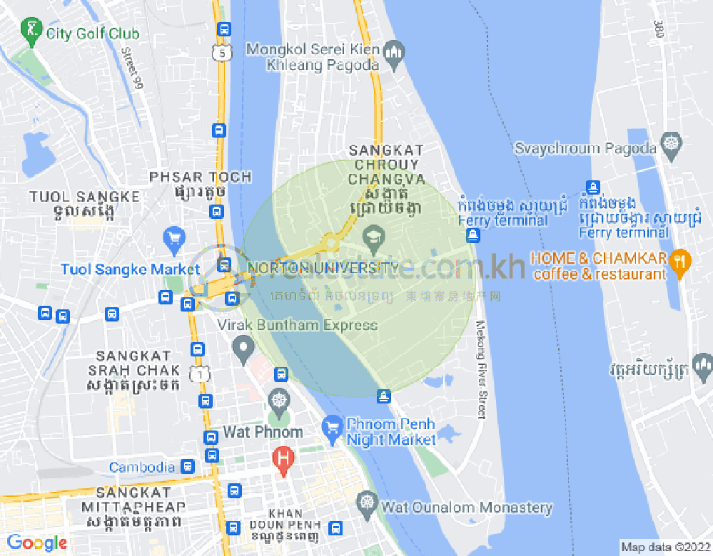 Map of Chroy Changvar, Phnom Penh