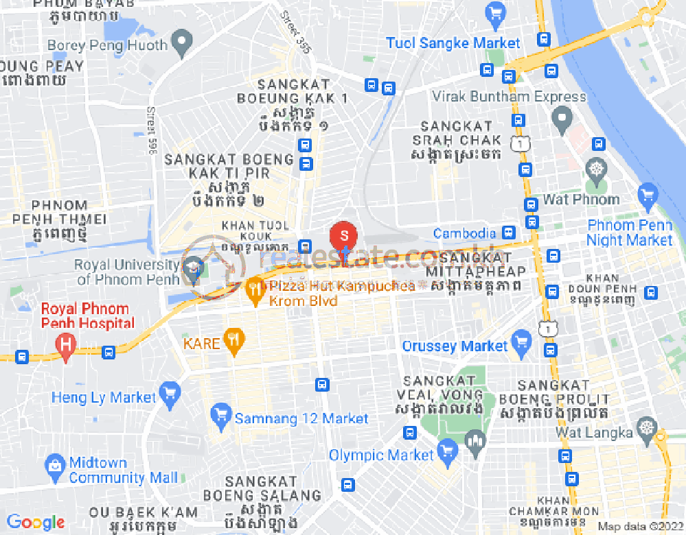แผนที่ พสาเดโป 1, ตuolโกก, พนมเปญ