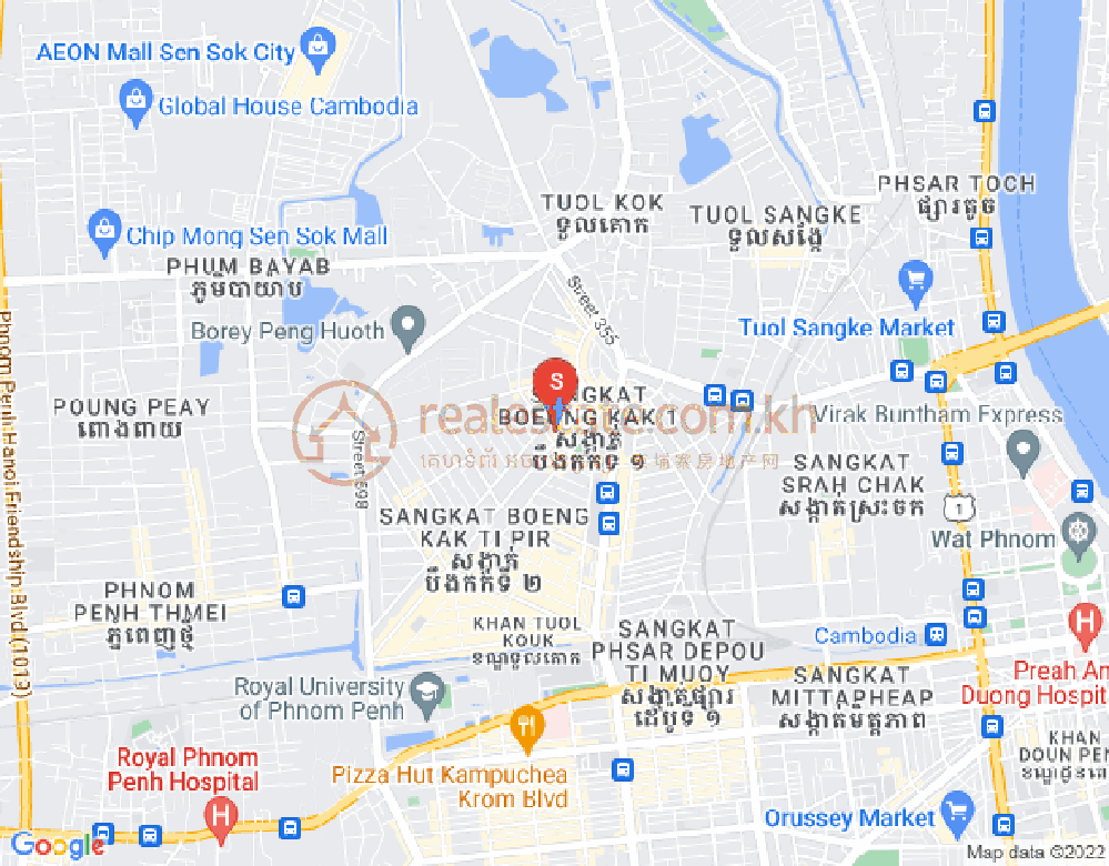 แผนที่ บึงกัก 1, ตuolโกก, พนมเปญ