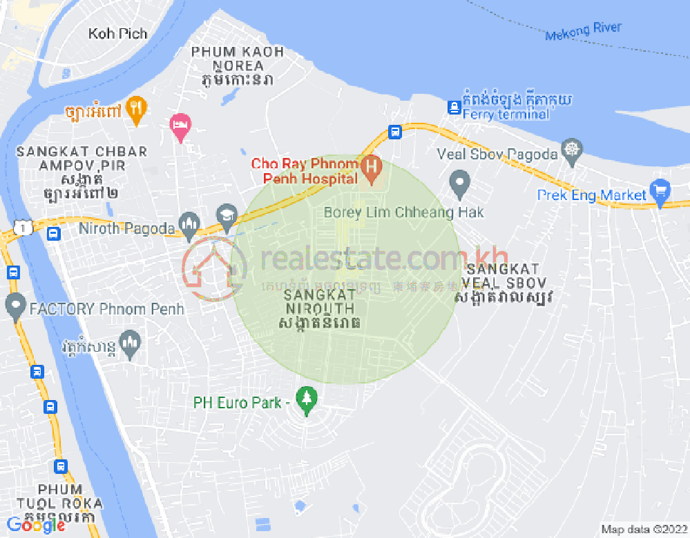 Mapa: Nirouth, Chbar Ampov, Phnom Penh