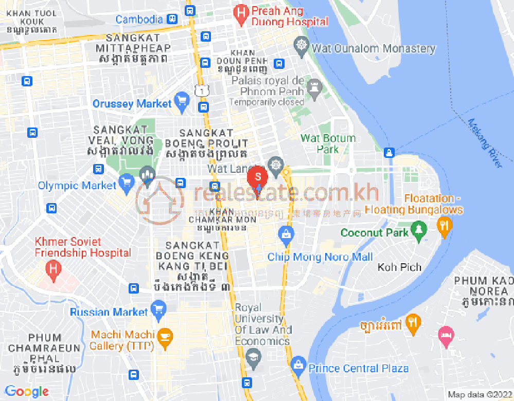 Mapa: BKK 1, Boeng Keng Kang, Phnom Penh
