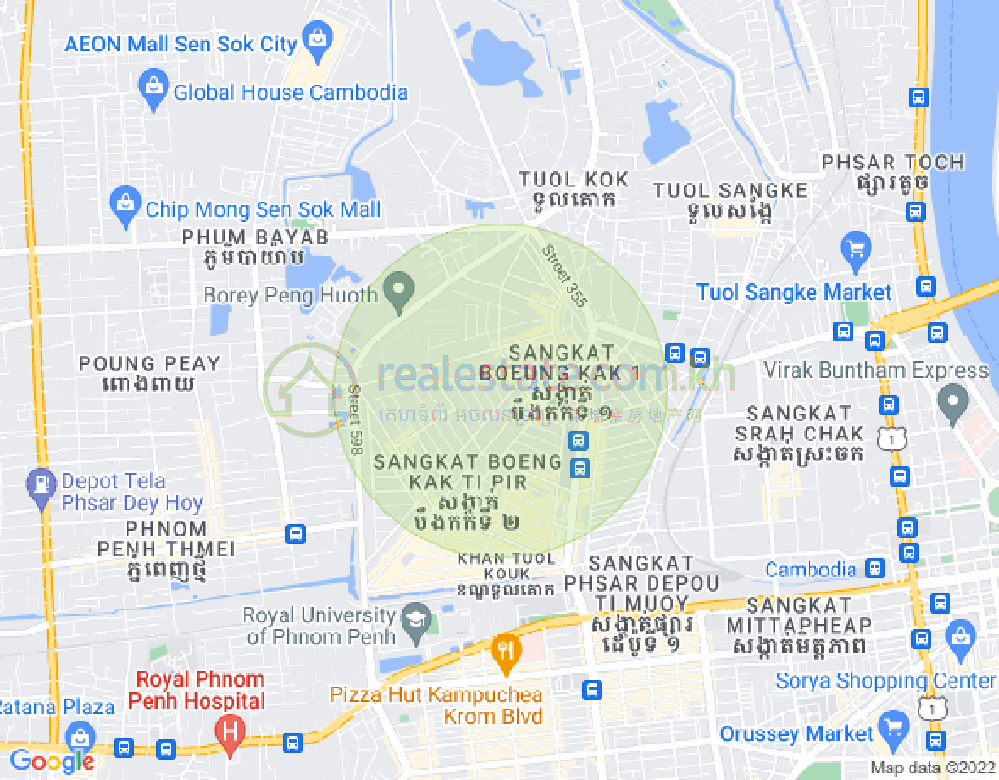 万谷湖1分区, 堆谷区, 金边地图