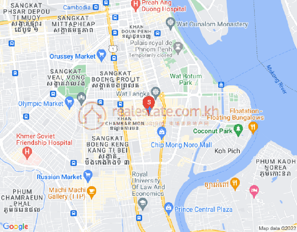 Mapa: BKK 1, Boeng Keng Kang, Phnom Penh