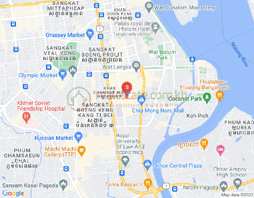 Mapa: BKK 1, Boeng Keng Kang, Phnom Penh