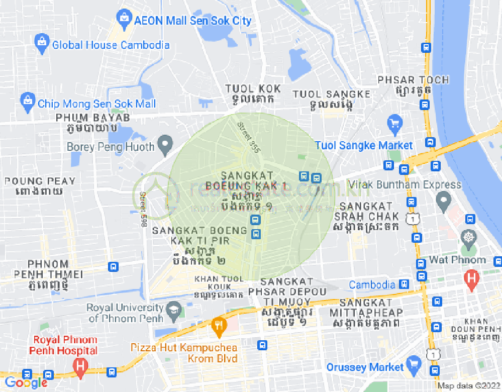 万谷湖1分区, 堆谷区, 金边地图