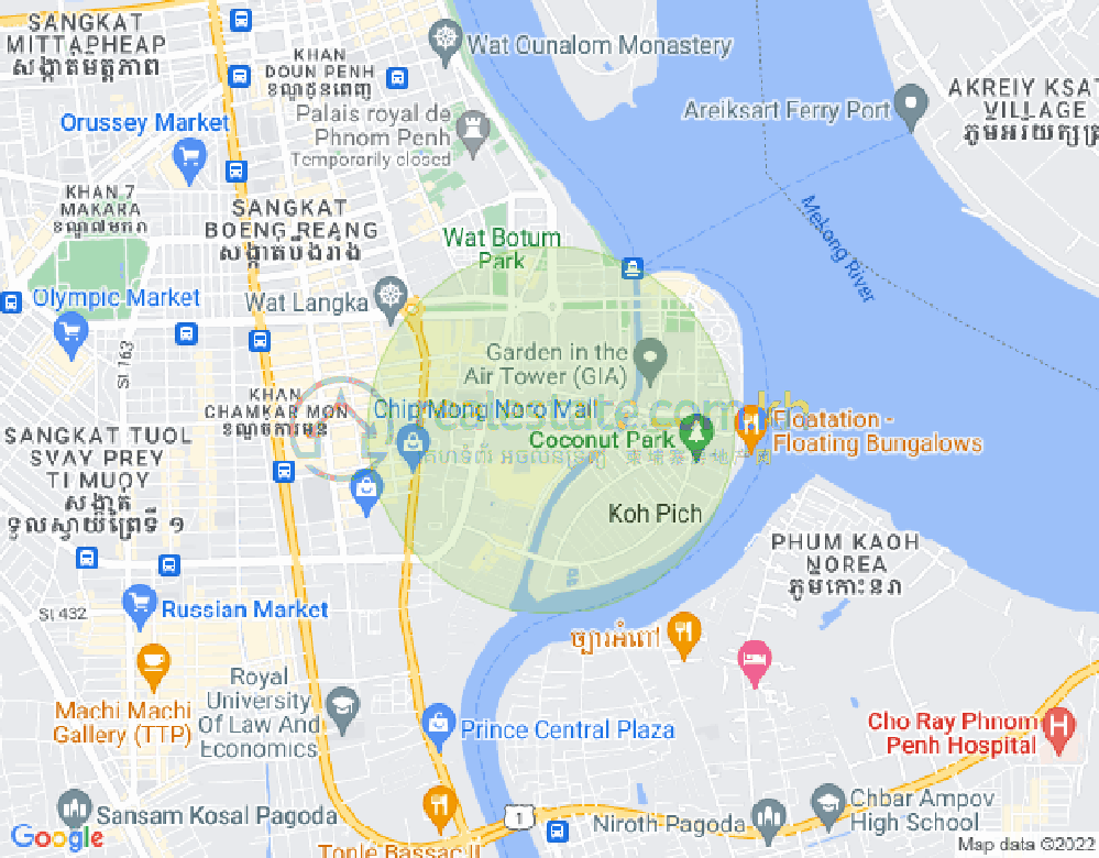Carte de Chakto Mukh, Daun Penh, Phnom Penh